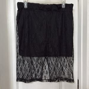 Cleek black miniskirt with black lace size XL